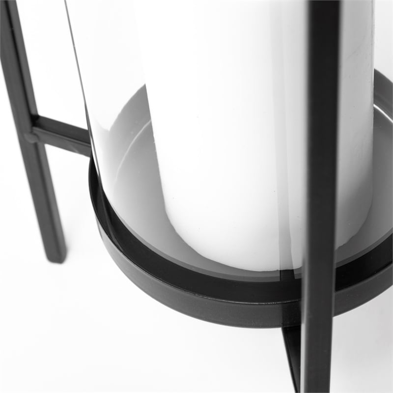 Pemberly Row Modern / Contemporary Large Gray Metal Candle Holder