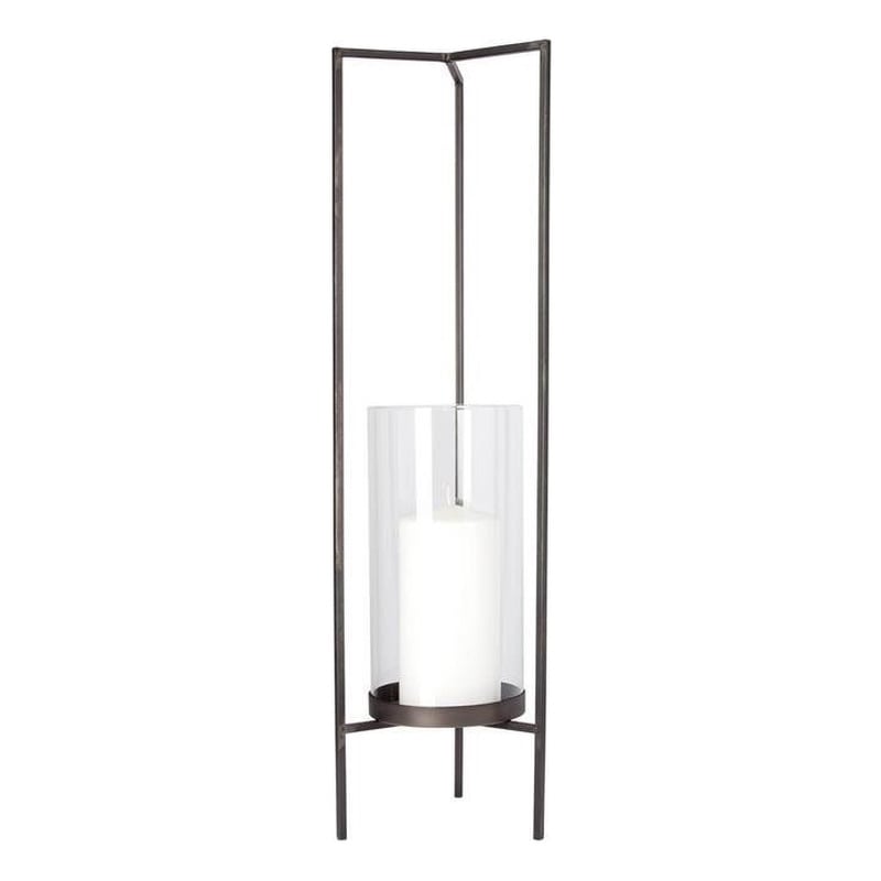 Pemberly Row Modern / Contemporary Large Gray Metal Candle Holder