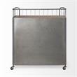 Pemberly Row Modern Mid-Century 2 Door Cabinet Bar Cart in Gray