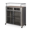 Pemberly Row Modern Mid-Century 2 Door Cabinet Bar Cart in Gray