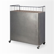 Pemberly Row Modern Mid-Century 2 Door Cabinet Bar Cart in Gray