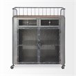 Pemberly Row Modern Mid-Century 2 Door Cabinet Bar Cart in Gray