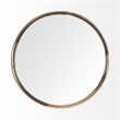 Pemberly Row Contemporary Gold Metal Mirrored Base Round Tray