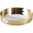 Pemberly Row Contemporary Gold Metal Mirrored Base Round Tray