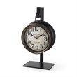 Pemberly Row Contemporary Metallic Brown Metal Hanging Table Clock