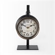 Pemberly Row Contemporary Metallic Brown Metal Hanging Table Clock