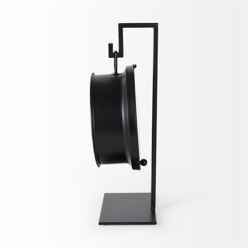 Pemberly Row Contemporary Metallic Brown Metal Hanging Table Clock