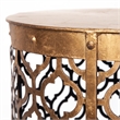 Pemberly Row 16x15 Set of Two Cylindrical Gold Metal Accent Tables