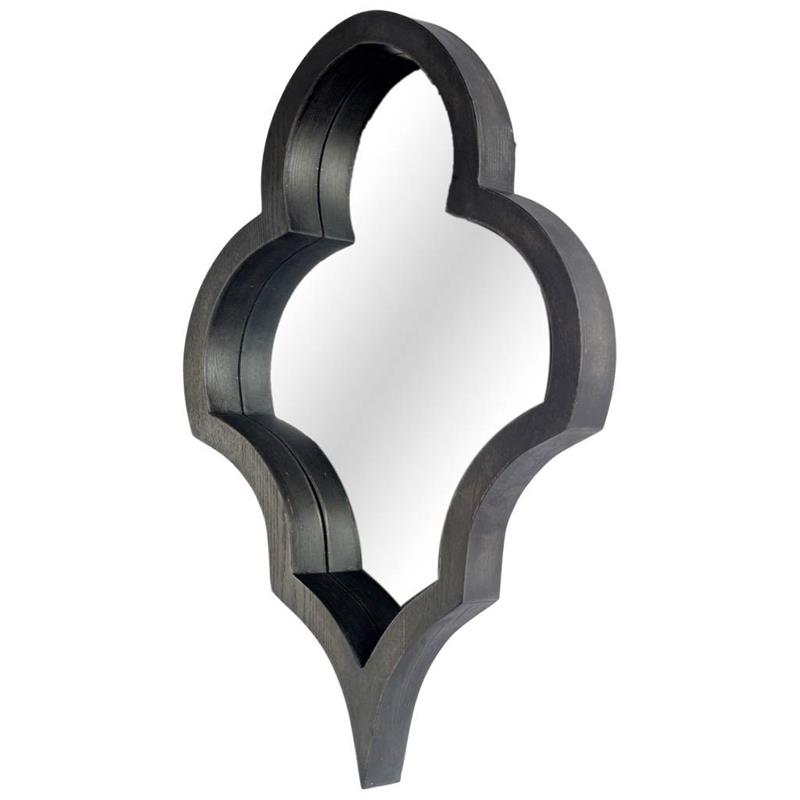 Pemberly Row Modern / Contemporary 23x34 Black Wood Frame Mirror