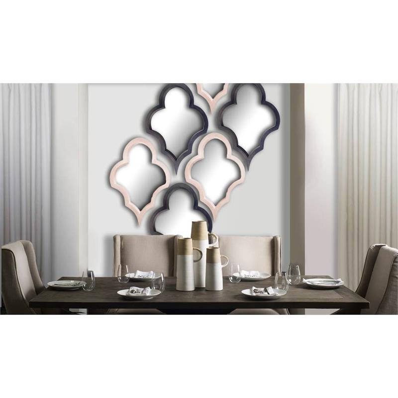 Pemberly Row Modern / Contemporary 23x34 Black Wood Frame Mirror