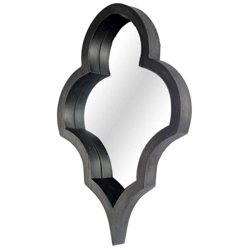 Pemberly Row Modern / Contemporary 23x34 Black Wood Frame Mirror