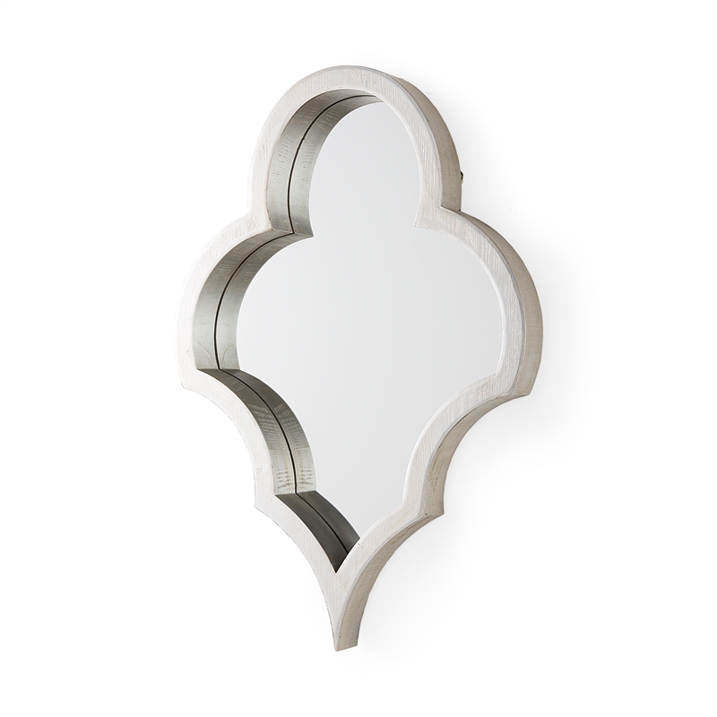 Pemberly Row Modern / Contemporary 23x34 White Wood Frame Mirror