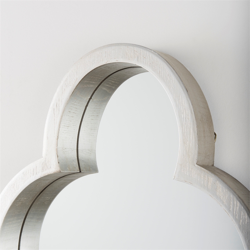 Pemberly Row Modern / Contemporary 23x34 White Wood Frame Mirror