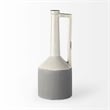 Pemberly Row Modern Mid-Century Large Two-Toned White Ceramic Jug