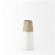 Pemberly Row Farmhouse Small Two-Toned White/Natural Ceramic Jug