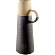 Pemberly Row Mid-Century Large Two-Toned Black/Natural Ceramic Jug