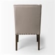 Pemberly Row Cream Fabric Wrap Solid Brown Wood Frame Dining Chair