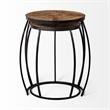 Pemberly Row Set of Two Round Top Brown Wooden Nesting Accent Tables