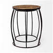 Pemberly Row 20x26 Set of Two Round Top Brown Wooden Nesting Accent Tables