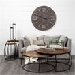 Pemberly Row 20x26 Set of Two Round Top Brown Wooden Nesting Accent Tables