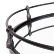 Pemberly Row Contemporary Black Metal Mirrored Base Round Tray