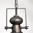 Pemberly Row Modern Farmhouse Metal Dome Pendant Light in Brown