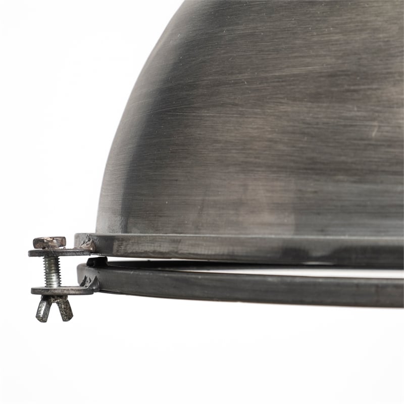 Pemberly Row Modern Farmhouse Metal Dome Pendant Light in Brown