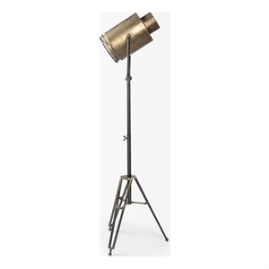 Pemberly Row 61&quotH Gold Metal Adjustable Cinema-Style Floor Lamp
