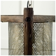 Pemberly Row 16x18.3 Brass Meshed Metal and Brown Wood Pendant Light