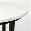 Pemberly Row 15x20.9 Round White Marble Top & Black Metal Frame Table