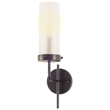 Pemberly Row 8x20 Gray Metal Cylindrical Glass Shade Wall Sconce