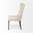 Pemberly Row Cream Linen Fabric Covering Ash Solid Wood Base Dining Chair