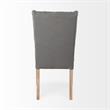 Pemberly Row Gray Plush Covering Brown Solid Wood Base Dining Chair