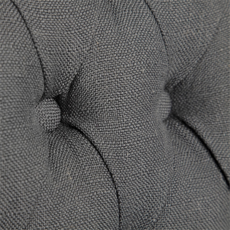 Pemberly Row Gray Plush Covering Brown Solid Wood Base Dining Chair