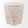 Pemberly Row 23Lx21Wx20H Octagonal Light Brown Solid Wood Side/End Table