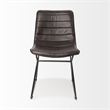 Pemberly Row Black Faux-Leather Black Metal Dining Chair (Set of 2)