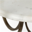 Pemberly Row Round Glass Top Gold Metal and Marble Detail End/Side Table