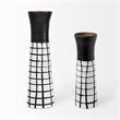 Pemberly Row Mid-Century Large Black/White Large Ceramic Vase