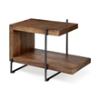 Pemberly Row 30Lx17.5Wx22H U-Shaped Brown Wood Black Iron End/Side Table