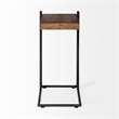 Pemberly Row 16Lx13.5Wx27H L-Shaped Brown Wood Black Iron End/Side Table