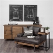 Pemberly Row 16Lx13.5Wx27H L-Shaped Brown Wood Black Iron End/Side Table