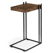Pemberly Row 16Lx13.5Wx27H L-Shaped Brown Wood Black Iron End/Side Table