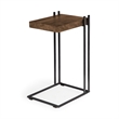 Pemberly Row 16Lx13.5Wx27H L-Shaped Brown Wood Black Iron End/Side Table