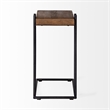 Pemberly Row 16Lx13.5Wx27H L-Shaped Brown Wood Black Iron End/Side Table