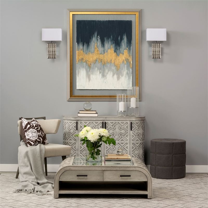 Pemberly Row Silver Chrome metal Base White Rectangular Shade Wall Sconce