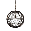 Pemberly Row Contemporary 18x18 Black Metal Triangular Orb Pendant Light