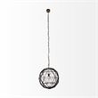 Pemberly Row Contemporary 18x18 Black Metal Triangular Orb Pendant Light