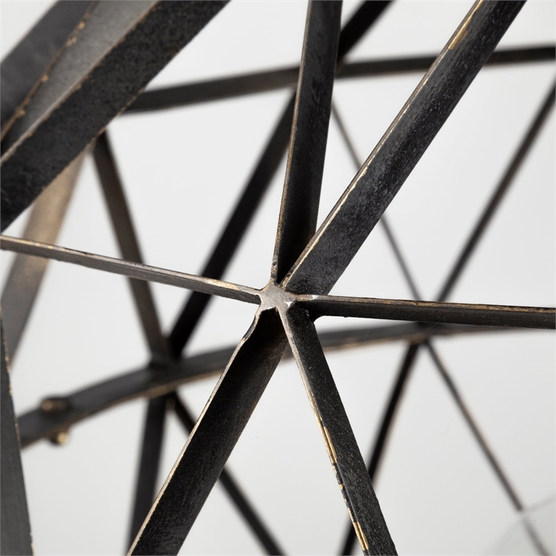 Pemberly Row Contemporary 18x18 Black Metal Triangular Orb Pendant Light