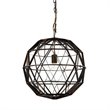 Pemberly Row Contemporary 18x18 Black Metal Triangular Orb Pendant Light