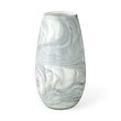 Pemberly Row Contemporary Tall White/Gray Abstract Pattern Ceramic Vase